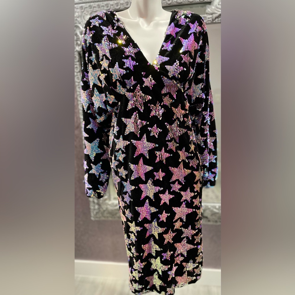 Boohoo Sequin Star Midi Dress